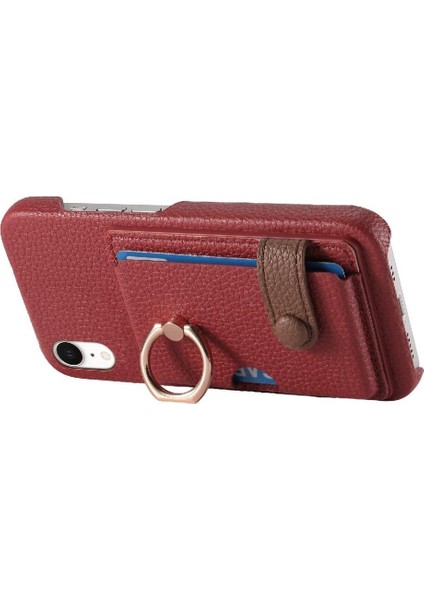 IPhone Xr Kart Yuvaları Premium Dokulu Deri Halka Standı (Yurt Dışından) modelleri