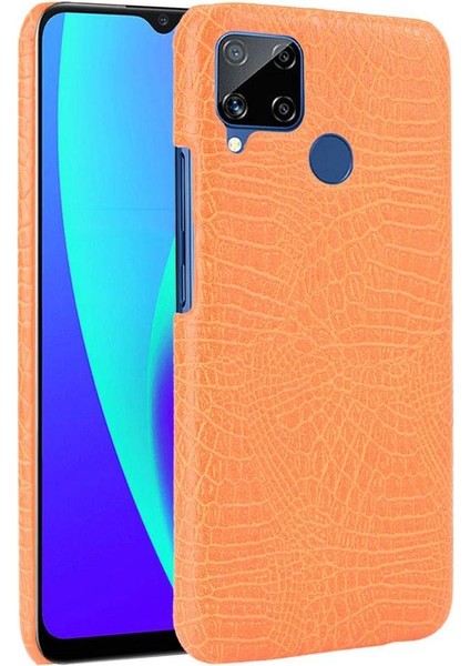 Realme C15 Anti Scratch Klasik Timsah Moda Için Şık Klasik Durumda (Yurt Dışından)
