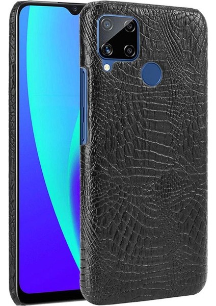 Realme C15 Anti Scratch Klasik Timsah Moda Için Şık Klasik Durumda (Yurt Dışından)