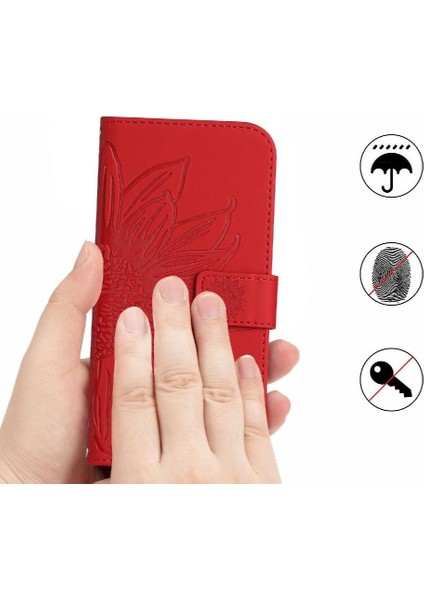 Onur Için Kılıf 200 Lite Kısa Kayış Flip Cüzdan Telefon Kılıfı Kabartmalı Lüks (Yurt Dışından)