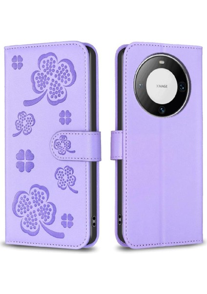 Huawei Mate 60 Pro Için Flip Case Artı Çok Renkli Yonca Çiçek Cüzdan Pu (Yurt Dışından) indirimleri