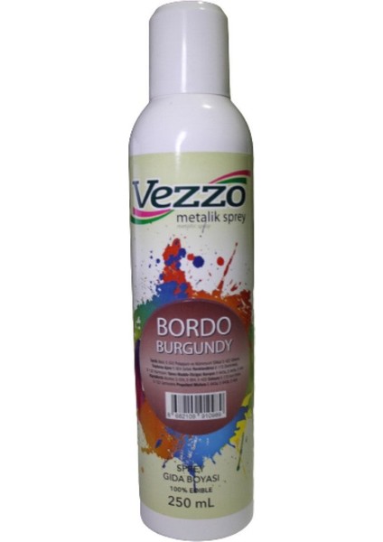 Metalik Yenilebilir Sprey Bordo 250 ml fiyatları