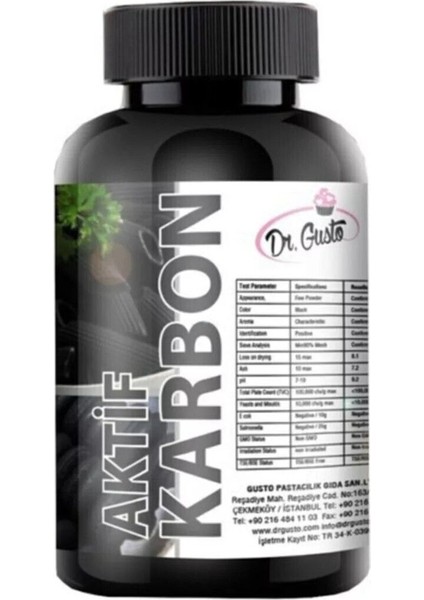 Aktif Karbon 100 gr Yenilebilir