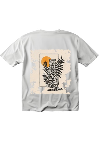 Sunset Guardian Tasarım Relaxed Fit Erkek Önü-Arka Baskılı Tişört
