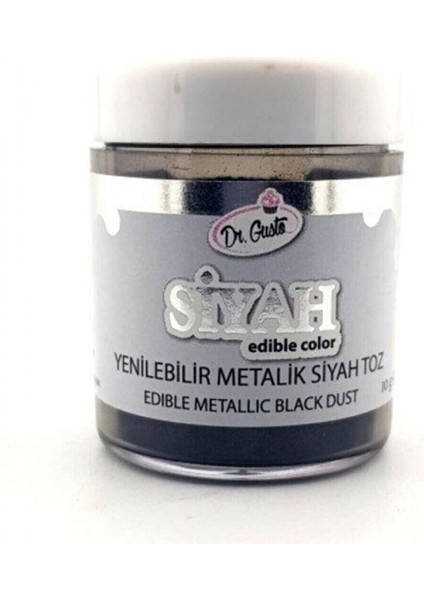 Yenilebilir Siyah Metalik Toz Sim Boya 10 gr