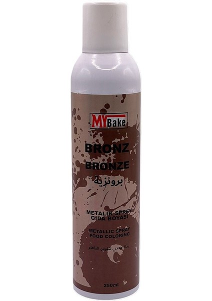 Bronz Metalik Sprey Gıda Boyası 250 ml