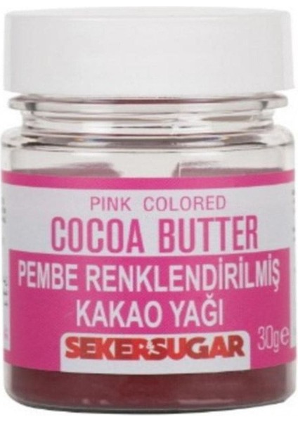 Pembe Yenilebilir Renklendirilmiş Kakao Yağı 30 gr