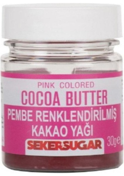 Pembe Yenilebilir Renklendirilmiş Kakao Yağı 30 gr