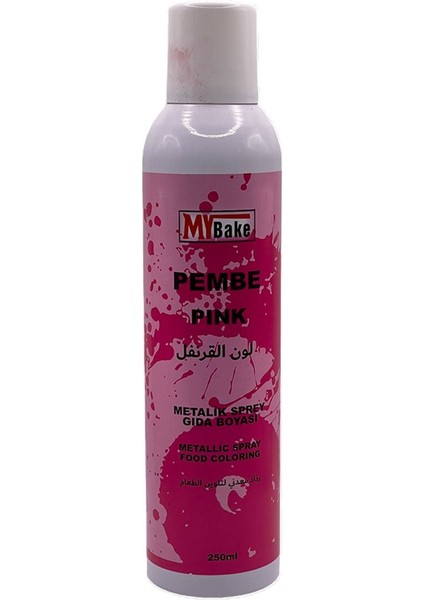 Pembe Metalik Sprey Gıda Boyası 250 ml