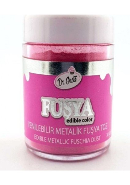 Dr. Gusto  Yenilebilir Fuşya Metalik Toz Sim Boya 10 gr