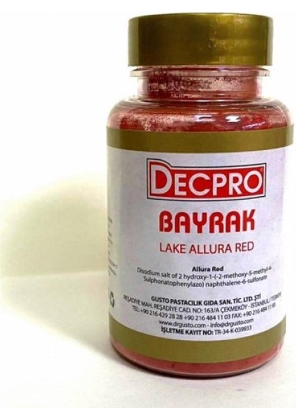 Yağ Bazlı Toz Çikolata Boyası Bayrak Kırmız