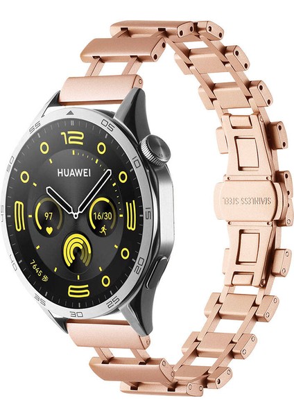 Huawei Honor Magic 2 46MM Uyumlu Zore Krd-96 22MM Metal Kordon, Rose Gold