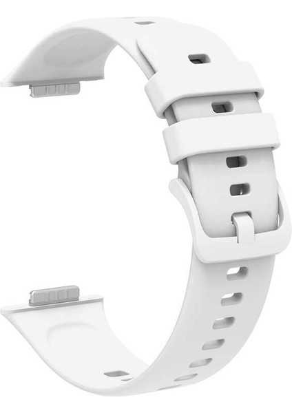 Huawei Watch Fit 2 Uyumlu Kordon Silikon Yumuşak Esnek Aparatlı Krd-43 Kayış, Beyaz