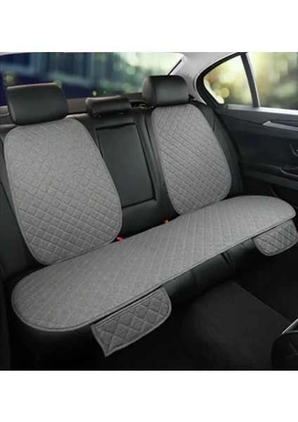 Araba Koltuk Deri Minderi 7 Parça Ön ve Arka Oturak Sırt Dayama Minder Gri-Gri fiyatları