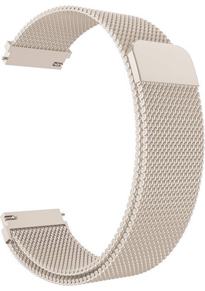 Huawei Watch Gt 4 41MM 18MM Uyumlu Kordon Hasır Metal Mıknatıslı Örgü Zore Krd-01 Kayış, Starlight