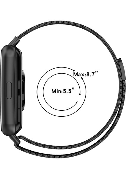 Huawei Watch Fit 2 Uyumlu Kordon Hasır Metal Mıknatıslı Örgü Zore Krd-01 Kayış, Gümüş