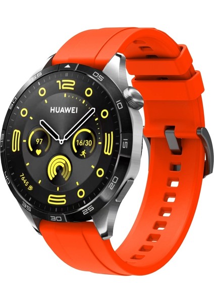 Huawei Watch Gt 4 Uyumlu 41MM Zore Krd-95 22MM Silikon Kordon, Turuncu