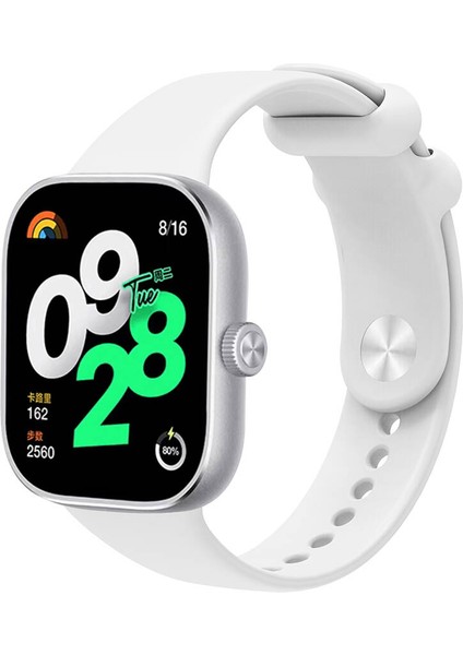 Mi Band 8 Pro Uyumlu Kordon Silikon Spor Geçmeli Zore KRD-109 Kayış, Beyaz