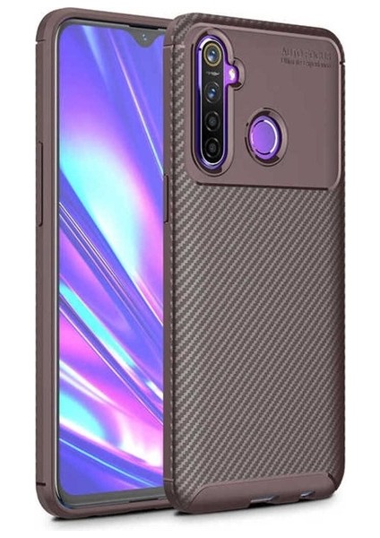 Realme C3 Uyumlu Kılıf Negro Silikon Kapak, Kahverengi