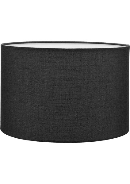 Siyah Abajur Başlığı Çap 30 cm Kumaş Silindir A856