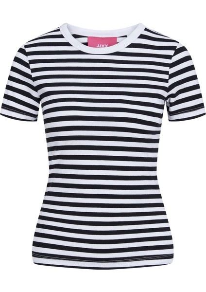 Jack & Jones 12249830 Jxgigi Str Ss Stripe Tee Jrs Sn Kadın Tişört