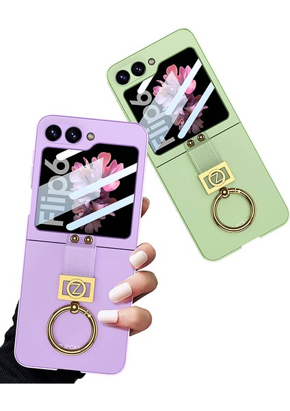 Samsung Galaxy Z Flip 6 Kılıf Zore Z Harfli Yüzüklü Kıpta Kapak