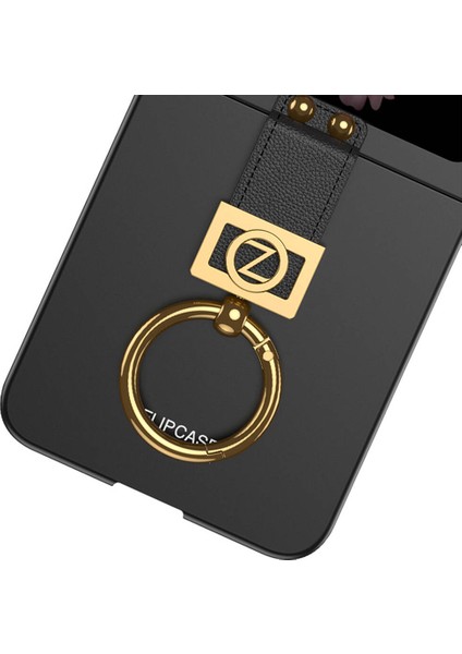 Samsung Galaxy Z Flip 6 Kılıf Zore Z Harfli Yüzüklü Kıpta Kapak