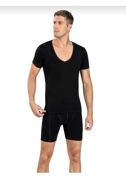213 Erkek V Yaka Yarım Kol Likralı Atlet 10 Adet
