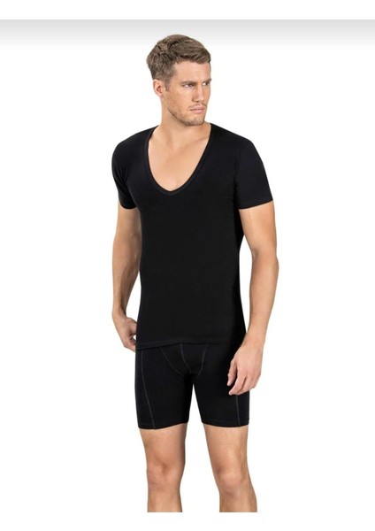 213 Erkek V Yaka Yarım Kol Likralı Atlet 10 Adet fiyatları