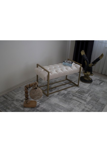 Gold Metal Ayaklı Puf Bench, Antre Önü Bench, Puf Koltuk,
