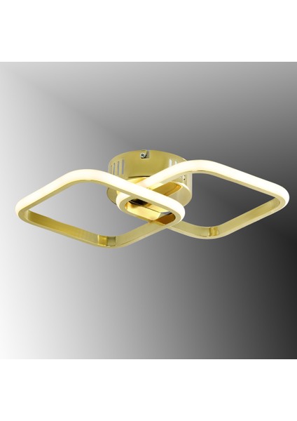 TT405-2-SR Tt Aydınlatma Sarı Kaplama 2 Li Kare LED Avize fiyatları