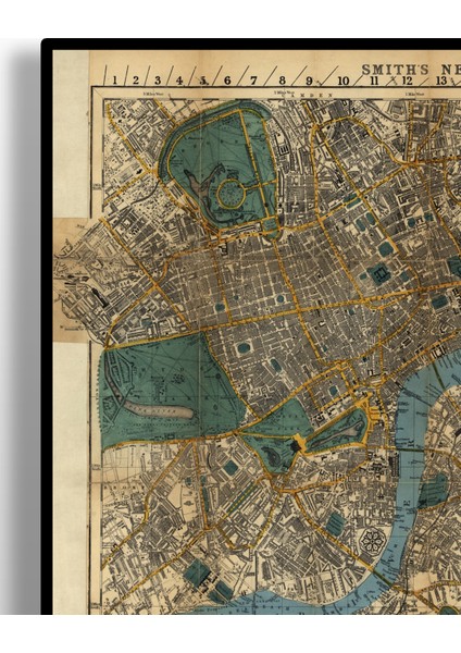 1860 Londra Haritası Çerçevesiz Poster, Tarihi Harita, Harita Sanatı, Map Art Design fırsatları