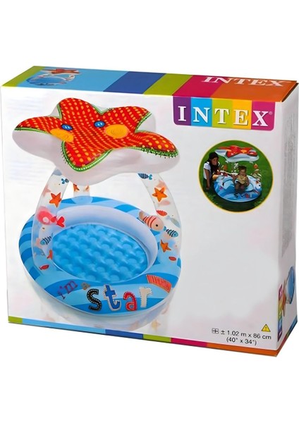 1+ Yaş Şişme Havuz Tenteli Yumuşak Şişme Tabanlı 1-3 Yaş / Intex 57428 Lil'star Shade Baby Pool Tur fırsatları
