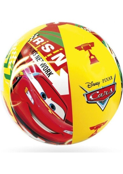 Beyaz 61 cm Disney Cars Lisanslı Deniz Topu (Intex 58053) /