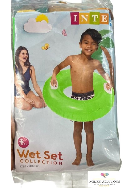 Yeşil Wet Set Collectıon Şişme Parlak Simit 76 Cm/30'' 3 2 Renk 8+