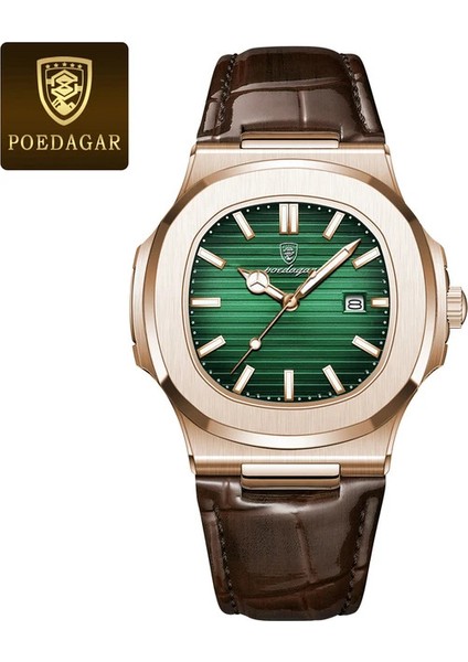 Poedagar Poadegor 613 Klasik Erkek Saat(Rose Gold Blue )