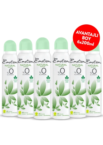 Natural Breeze Kadın Deodorant 6 x 200 ml