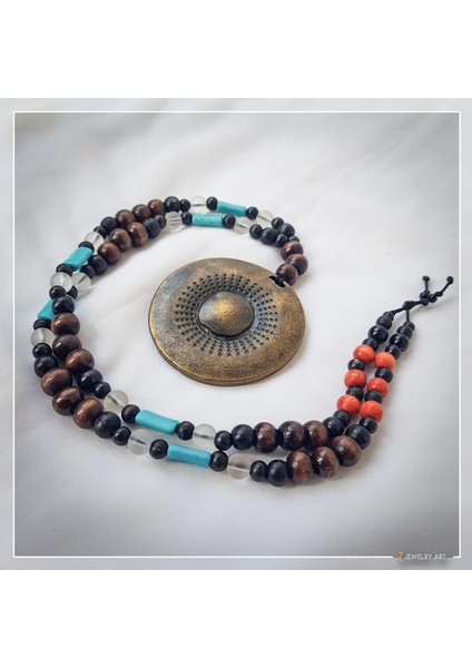 Ganama - El Yapımı Etnik Otantik Bohem Kadın Erkek Unisex Marjinal Kolye