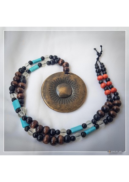 Ganama - El Yapımı Etnik Otantik Bohem Kadın Erkek Unisex Marjinal Kolye
