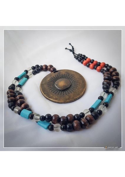 Ganama - El Yapımı Etnik Otantik Bohem Kadın Erkek Unisex Marjinal Kolye
