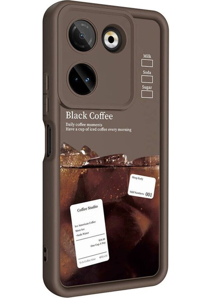 Tecno Camon 20 Pro 4g Kılıf Kamera Korumalı Yumuşak Kenarlı Coffee Lansman Kapak