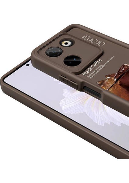 Tecno Camon 20 Pro 4g Kılıf Kamera Korumalı Yumuşak Kenarlı Coffee Lansman Kapak