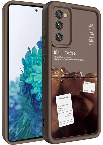 Samsung Galaxy S20 Fe Kılıf Kamera Korumalı Yumuşak Kenarlı Coffee Lansman Kapak