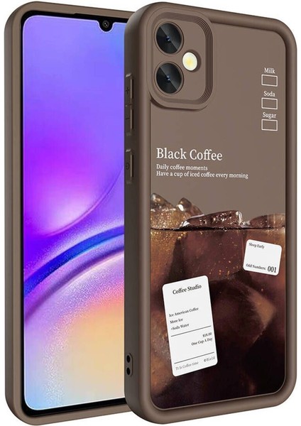 Samsung Galaxy A05 Kılıf Kamera Korumalı Yumuşak Kenarlı Coffee Lansman Kapak