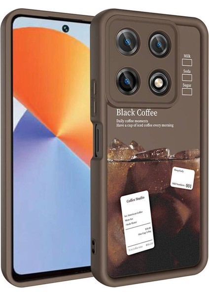 Infinix Note 30 Pro Kılıf Kamera Korumalı Yumuşak Kenarlı Coffee Lansman Kapak