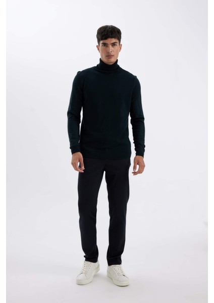 Slim Fit Dar Kesim Balıkçı Yaka Basic Düz Triko Kazak R1124AZ24WN fiyatları