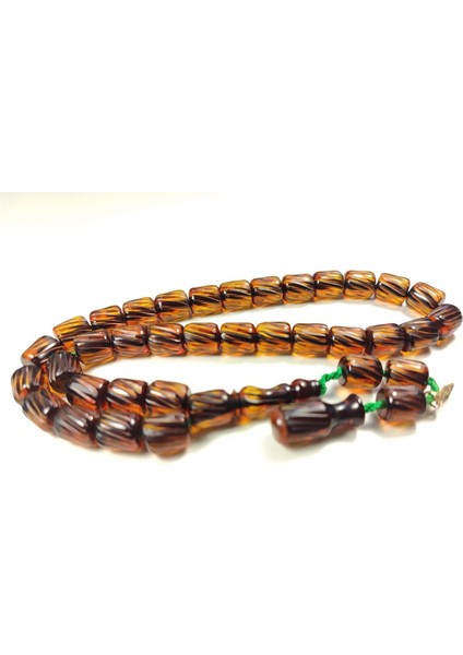 Muhammed Dabbas Usta Eseri Imzalı El Işi Kalem Oymalı Sıkma Kehribar Sertifikalı 5178