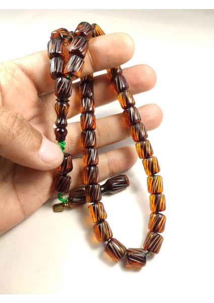 Muhammed Dabbas Usta Eseri Imzalı El Işi Kalem Oymalı Sıkma Kehribar Sertifikalı 5178 fırsatları