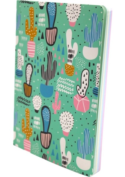 128 Yaprak Çizgili Zemin Renkli Defter Kaktüs 15 x 21 cm fiyatları