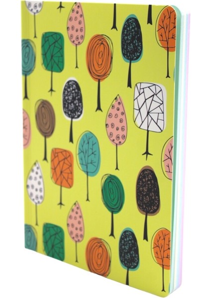 128 Yaprak Çizgili Zemin Renkli Defter Ağaçlar 15 x 21 cm fiyatları